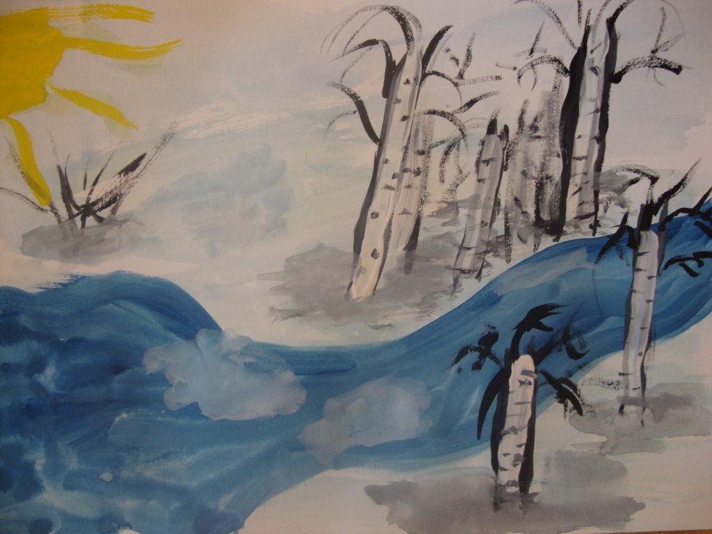 Рисунок на тему весне дорогу. Весенний ледоход рисование в старшей группе. Рисование ледоход на реке в старшей группе.