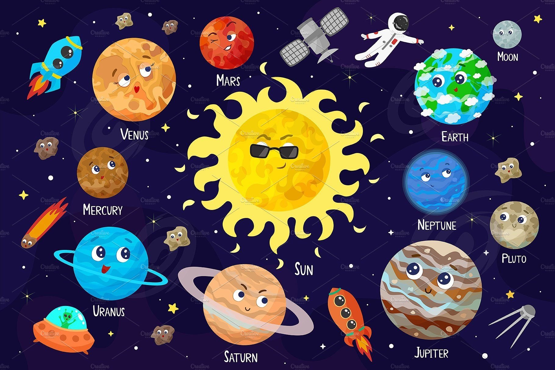 Все планеты в космосе для дошкольников