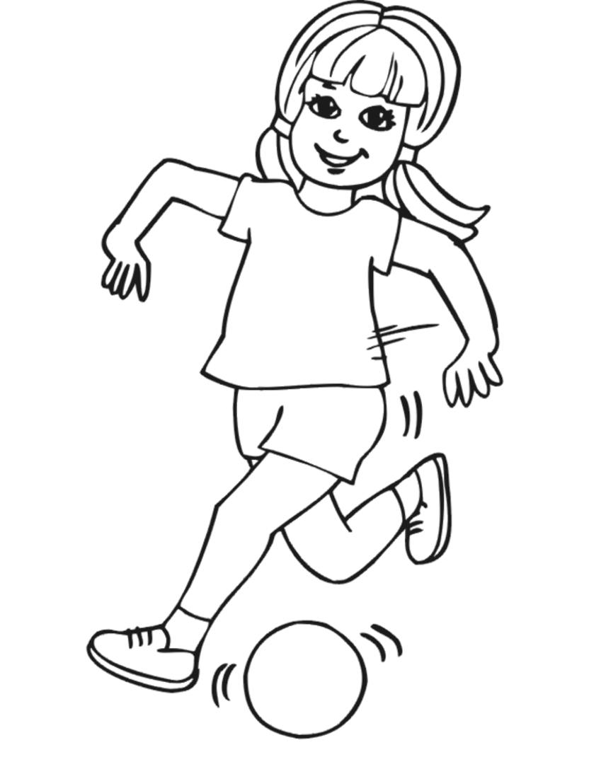 Раскраски дети и спорт для детей