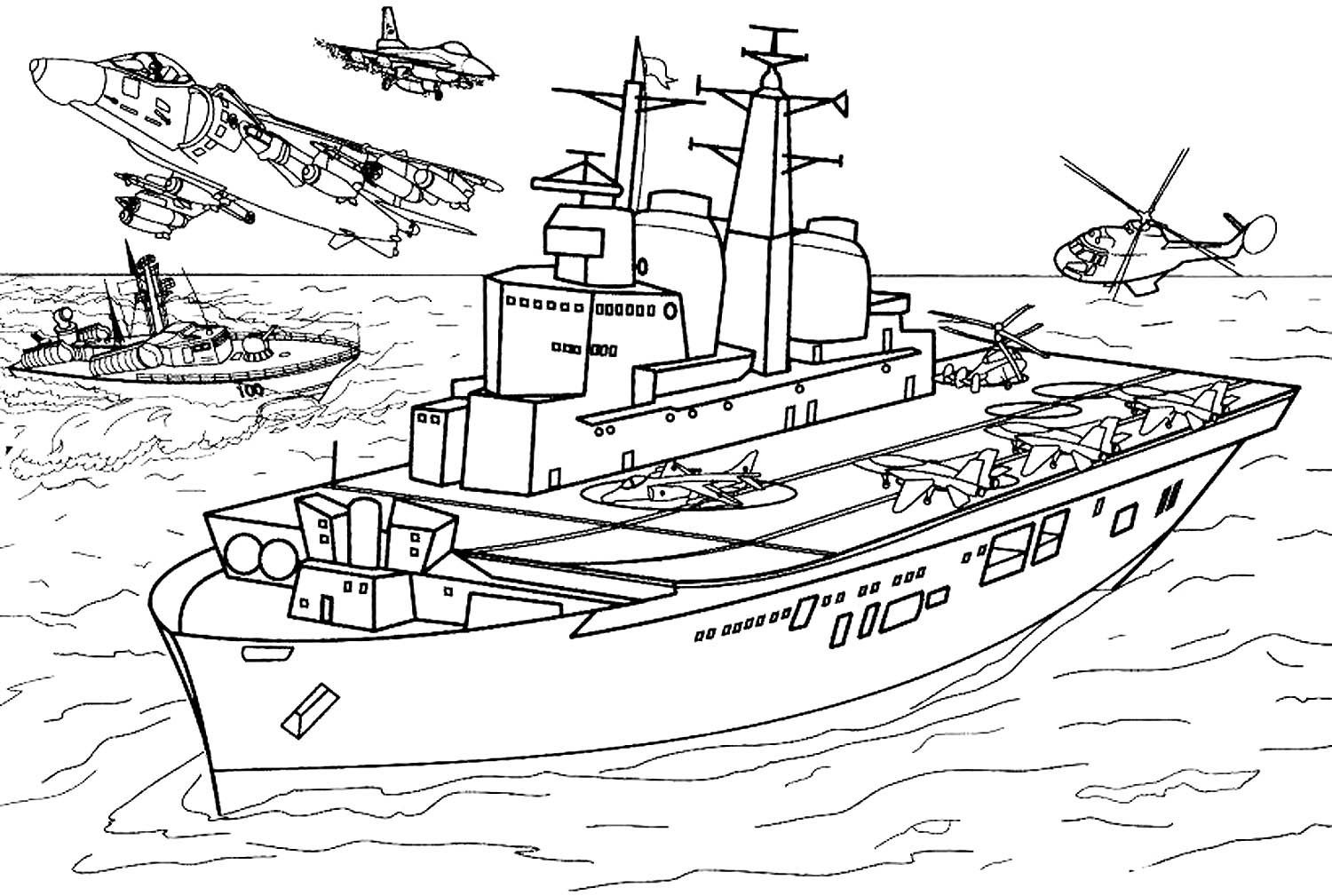 Раскраски для мальчиков военные корабли
