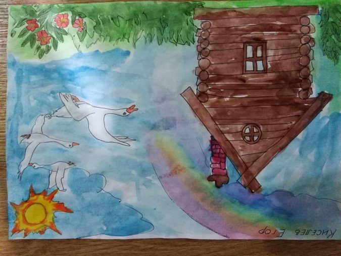 Гуси лебеди рисунок для детей 1 класса. Рисунок сказки. Рисование гуси лебеди. Рисунок к сказке гуси лебеди. Сказка гуси лебеди.