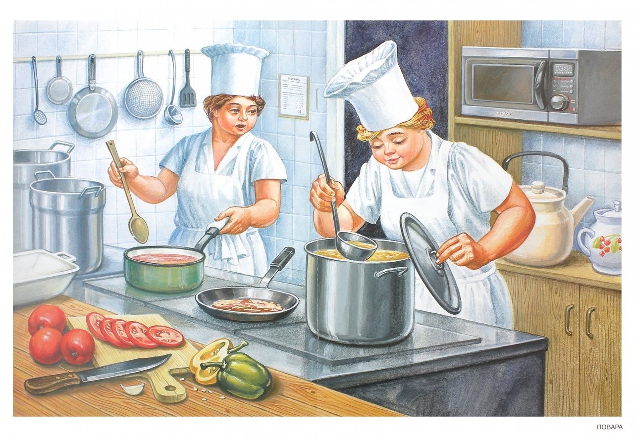 Рисунок на тему повар на кухне (44 фото) .