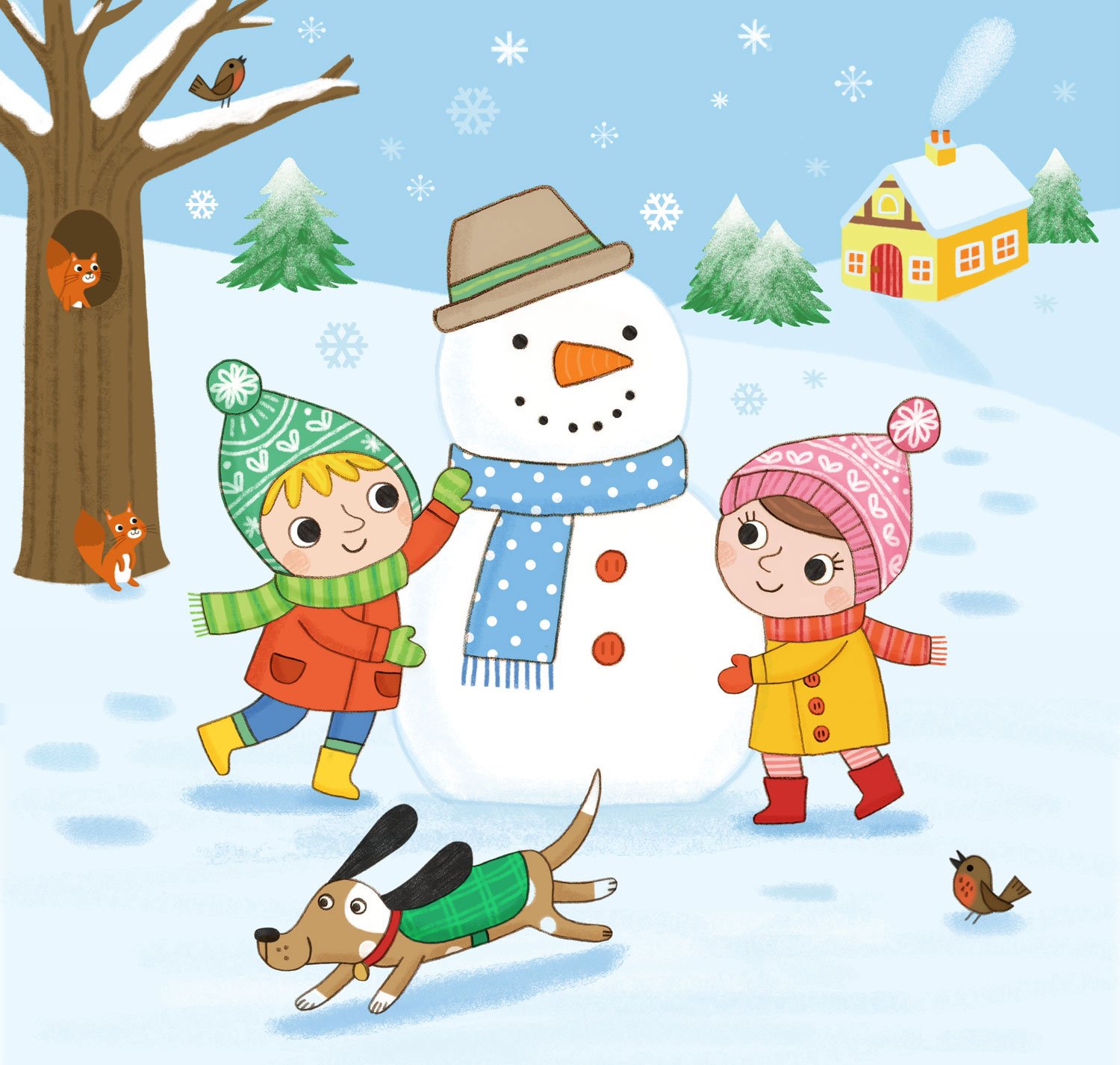 Зима иллюстрации для детей
