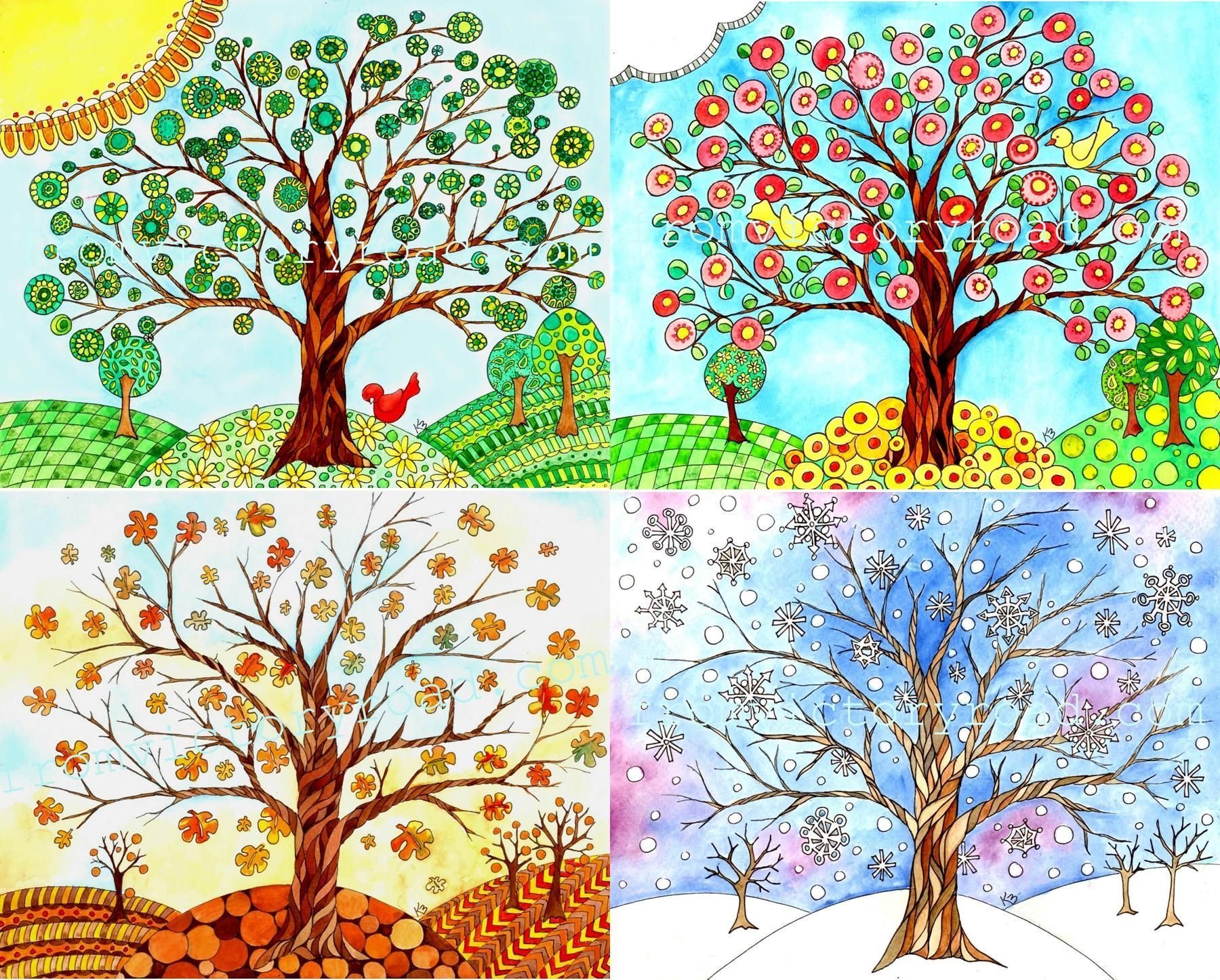 Дерево в разные времена года