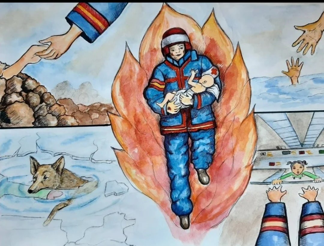 Рисунок на тему спасатели МЧС