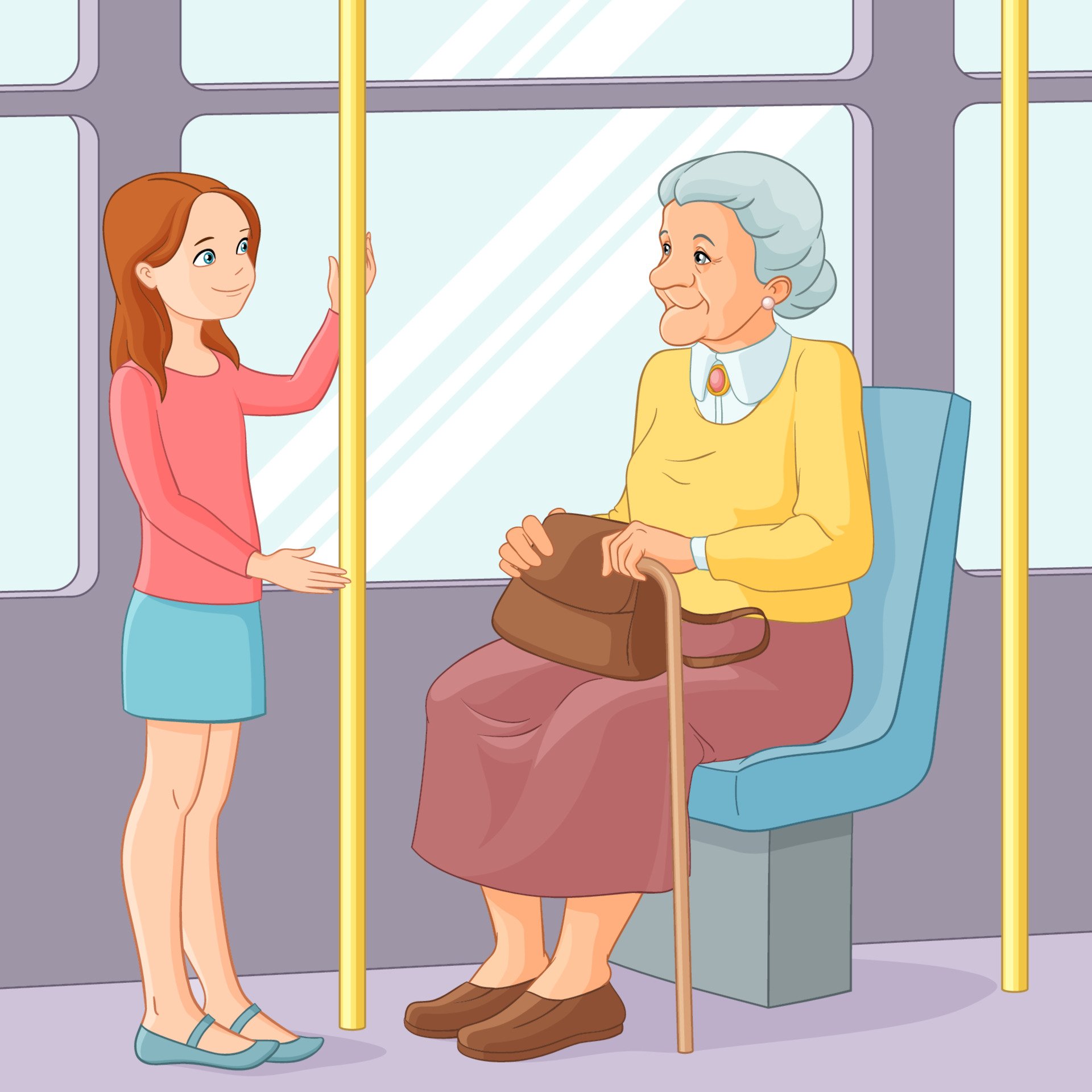Уступать место в транспорте пожилым людям