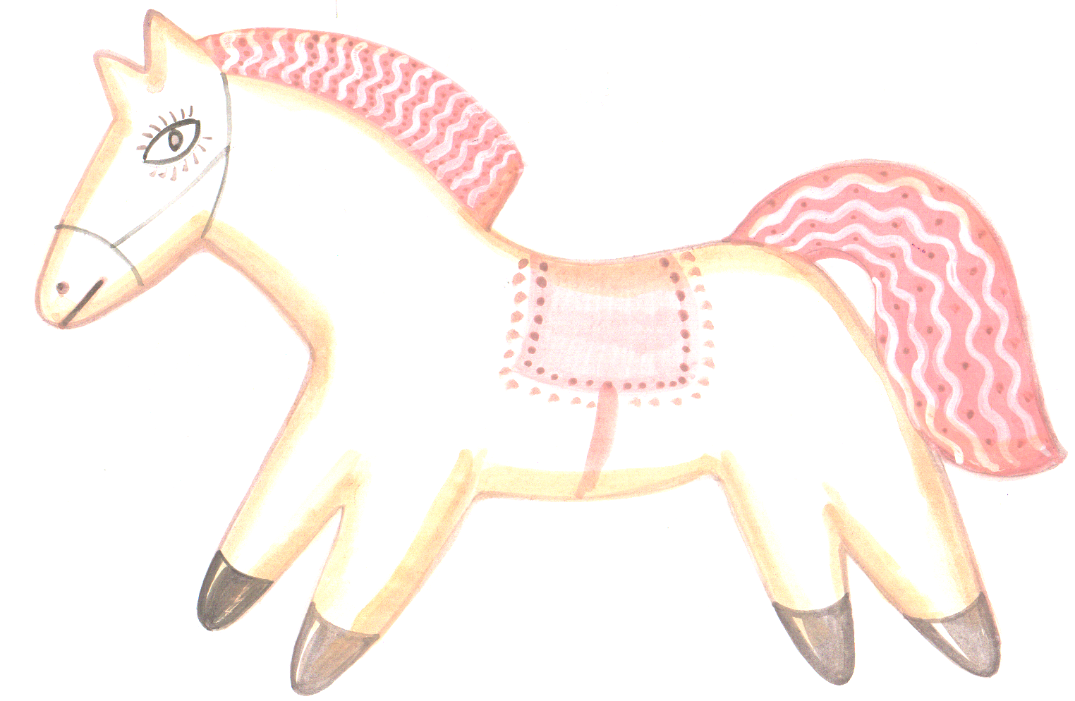 Конь с розовой гривой распечатать