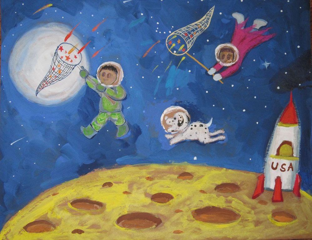 Тема космос для детей 3 4. Рисунок на тему космос. Рисование для детей космос. Фантазия на тему космос. Рисунок на туму космас.