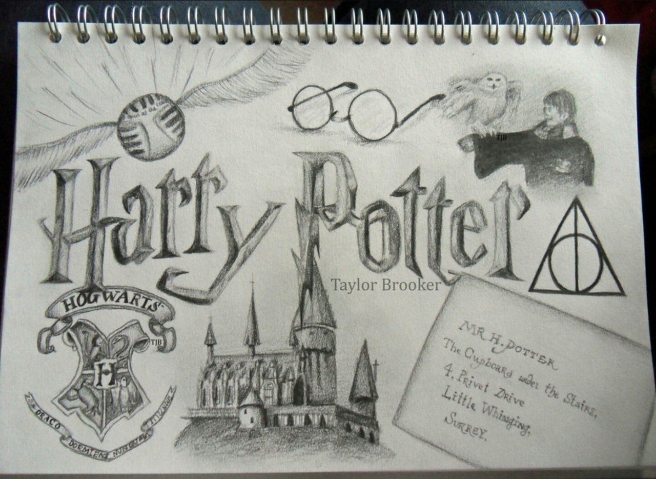 Рисунок Хогвартса из Гарри Поттера легко