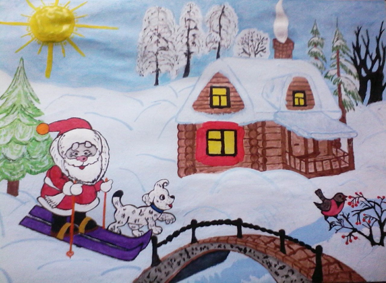Рисунок на тему Зимушка зима в городе