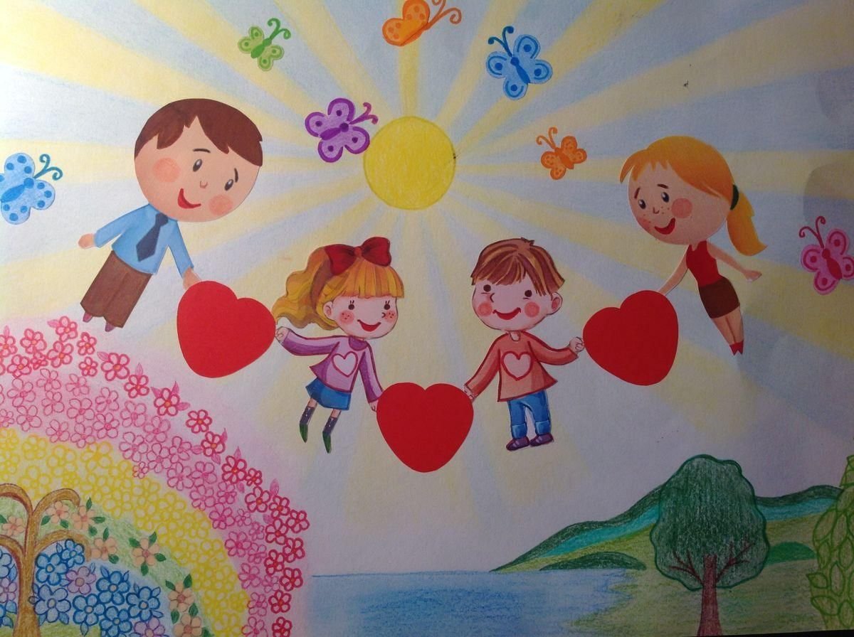 Выставка рисунков моя семья в детском саду
