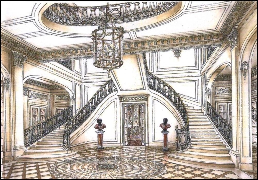 Нарисовать интерьер бала. Лестница во Дворце. Интерьер дворца рисунок. Дворец внутри рисунок. Изобразить интерьер дворца.