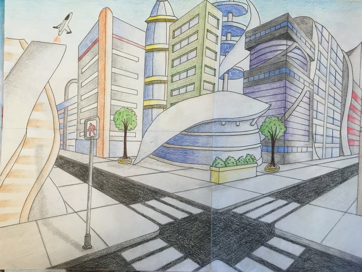 Зарисовка города будущего