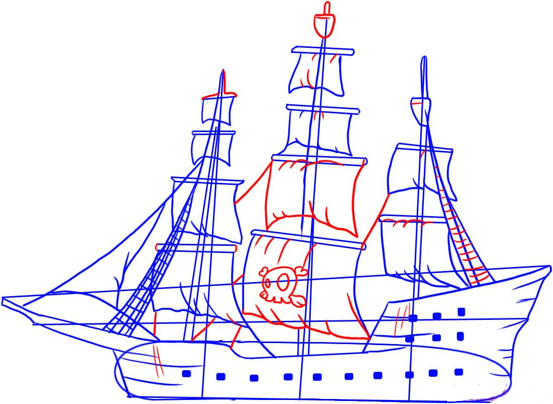 Рисовать корабль фото