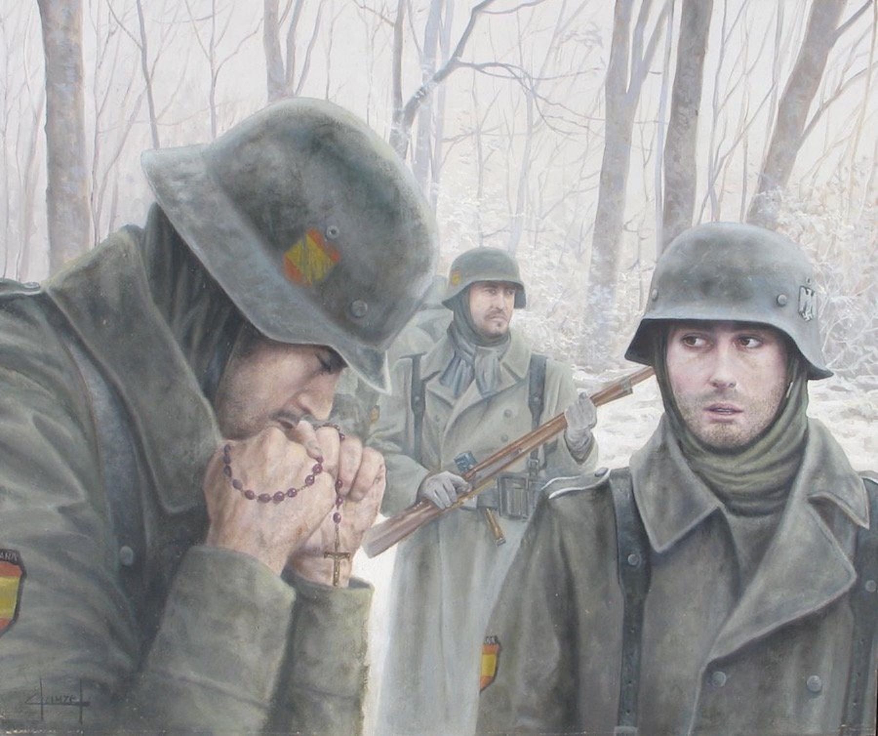 Немецкий солдат зимой арт