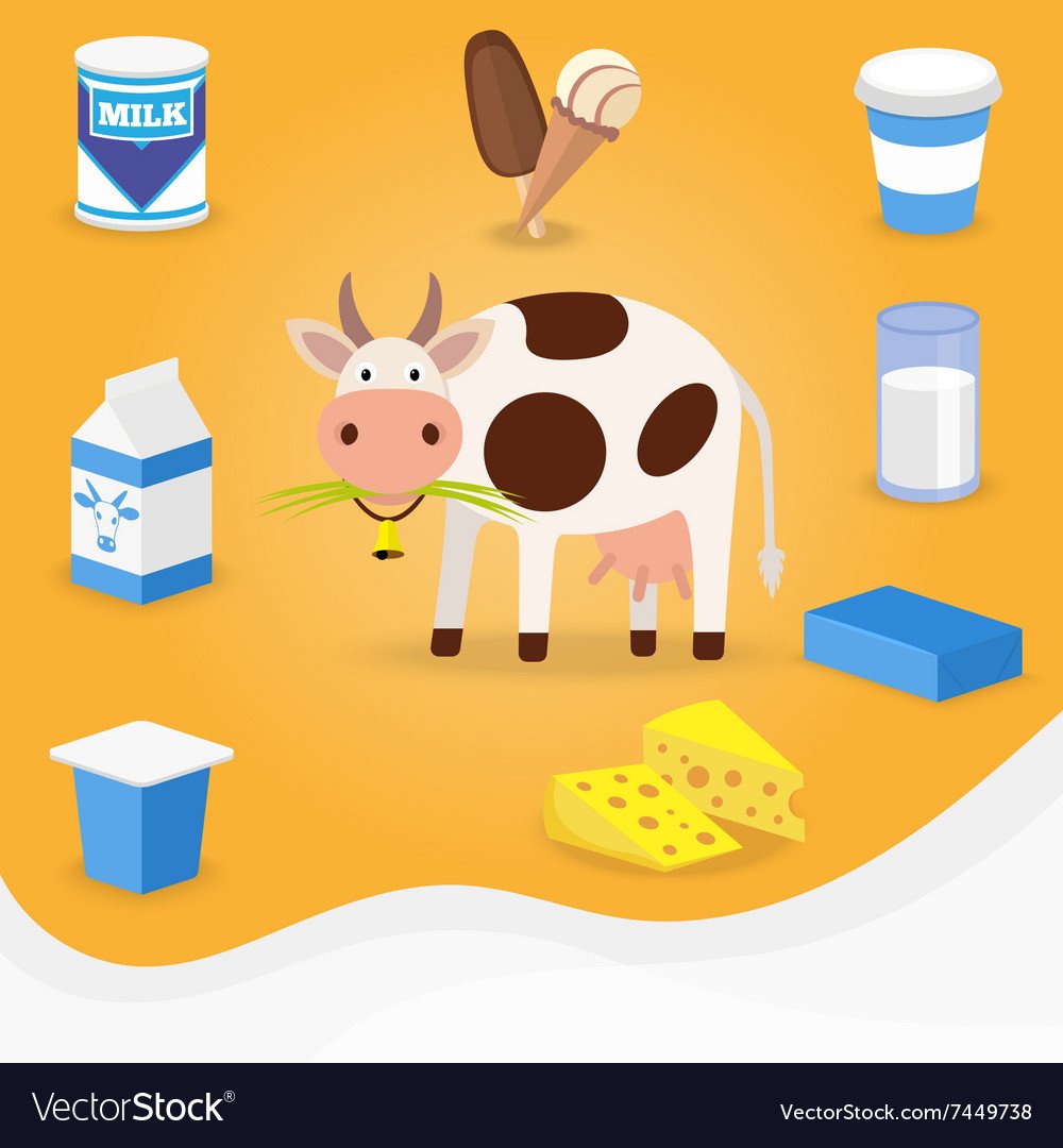 Иллюстрации для молочной продукции