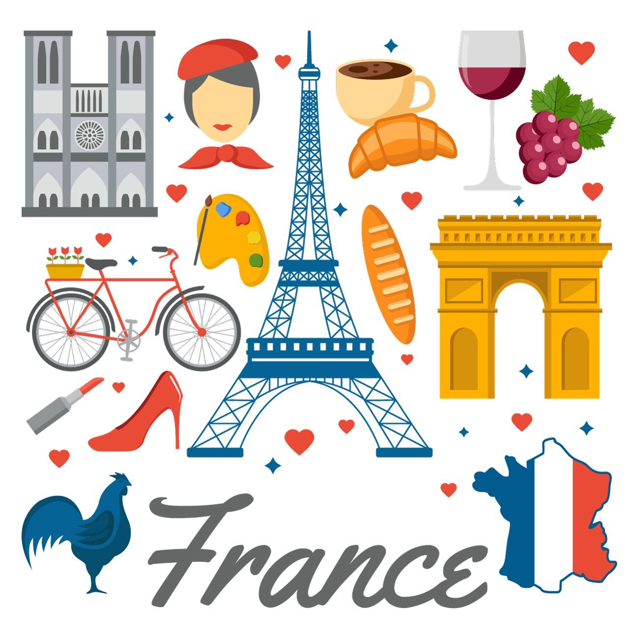 Плакат символы Франции