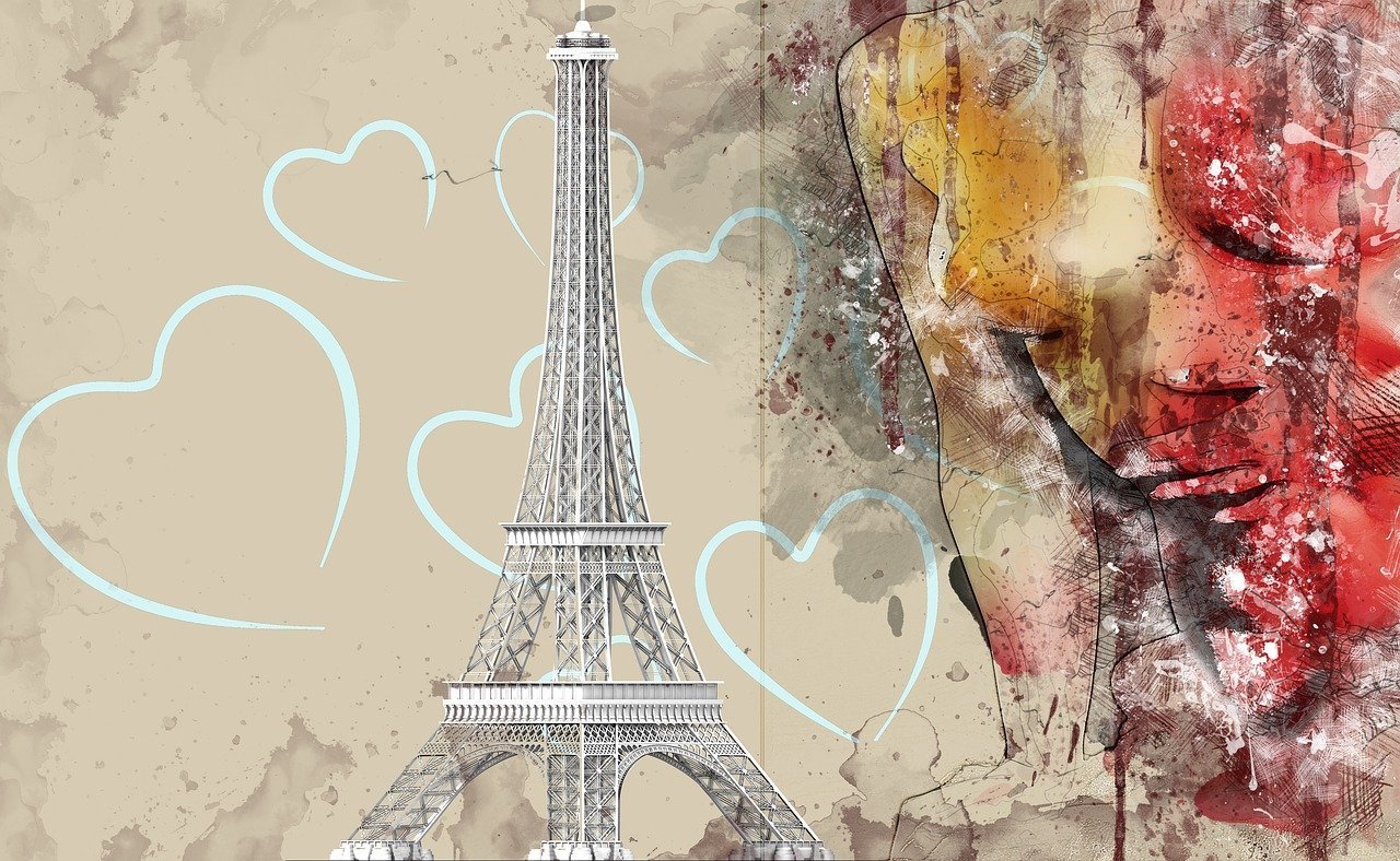 Эйфелева башня в Париже рисунок