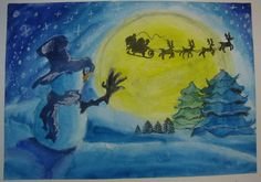Детские рисунки зима