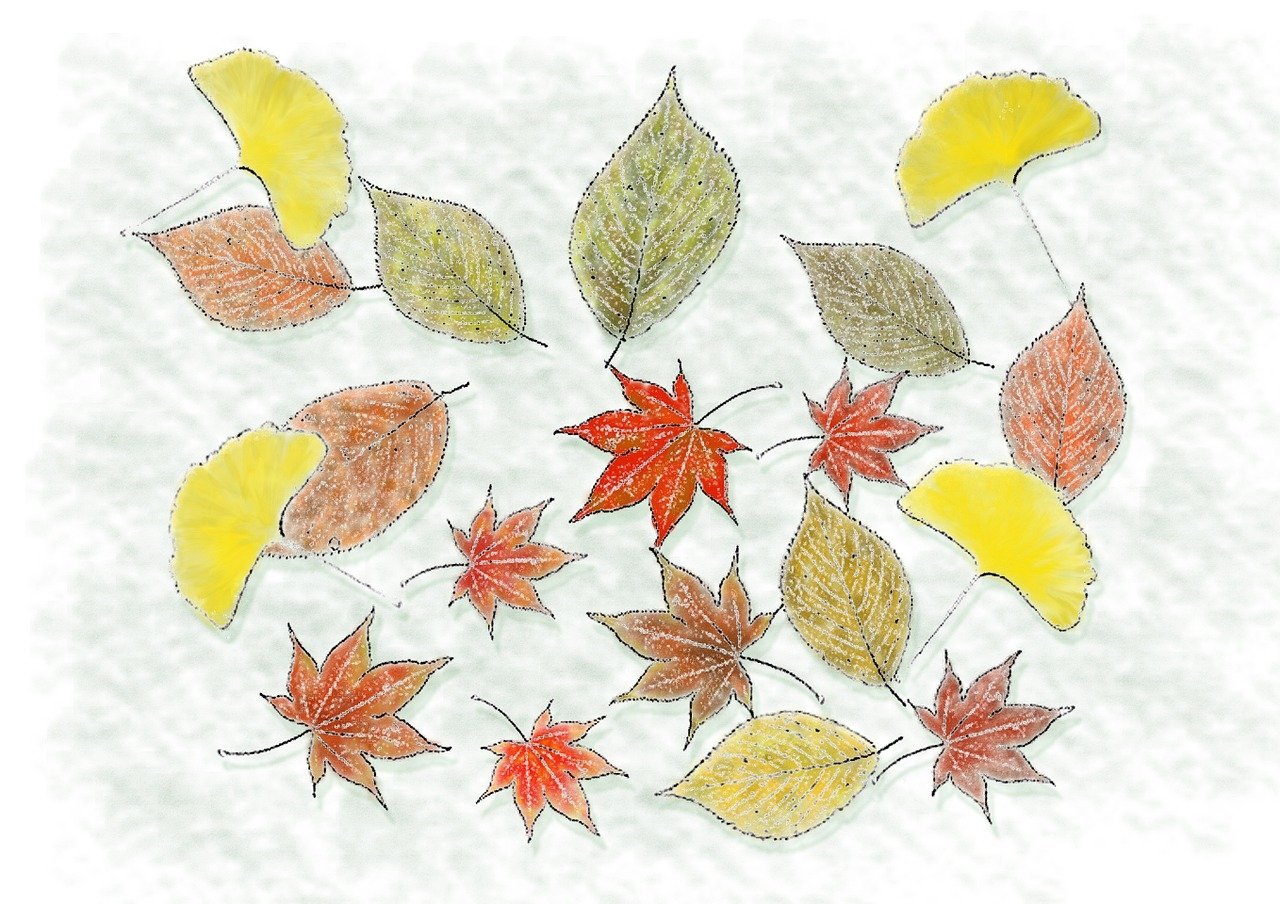 Ковер из осенних листьев рисование