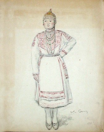 Чувашский костюм рисунок