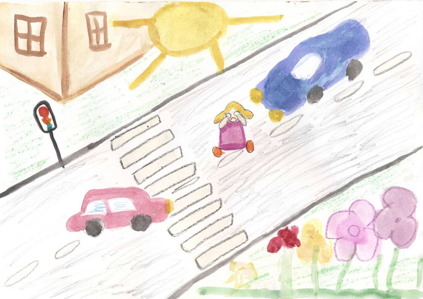 Рисунки детей по ПДД В детском саду