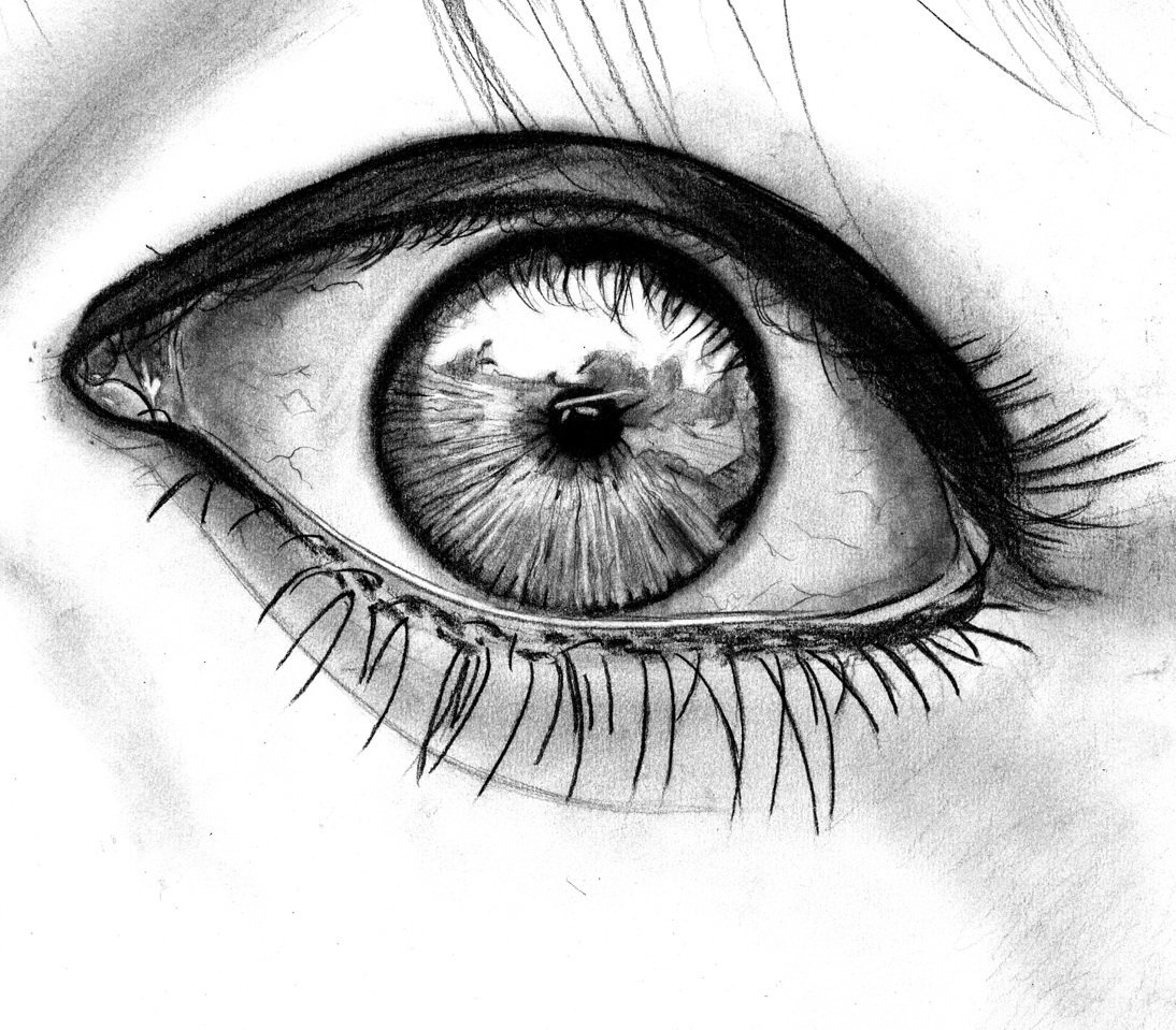 Страшные глаза рисунок карандашом легкий