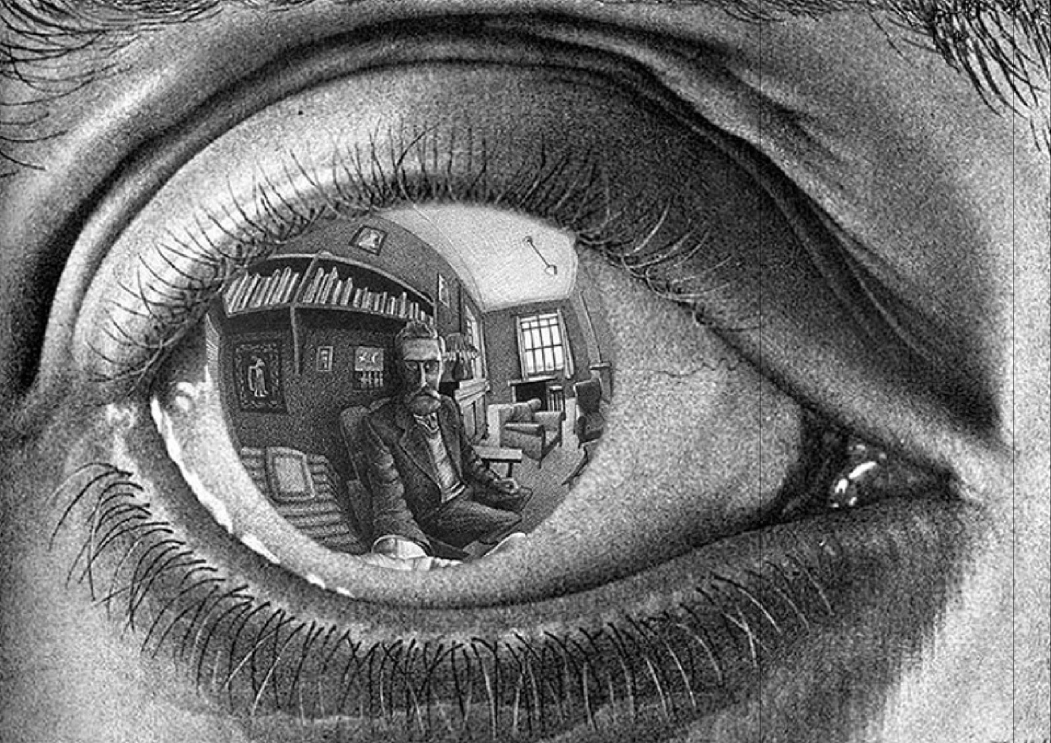 Глаз отражение карандаш