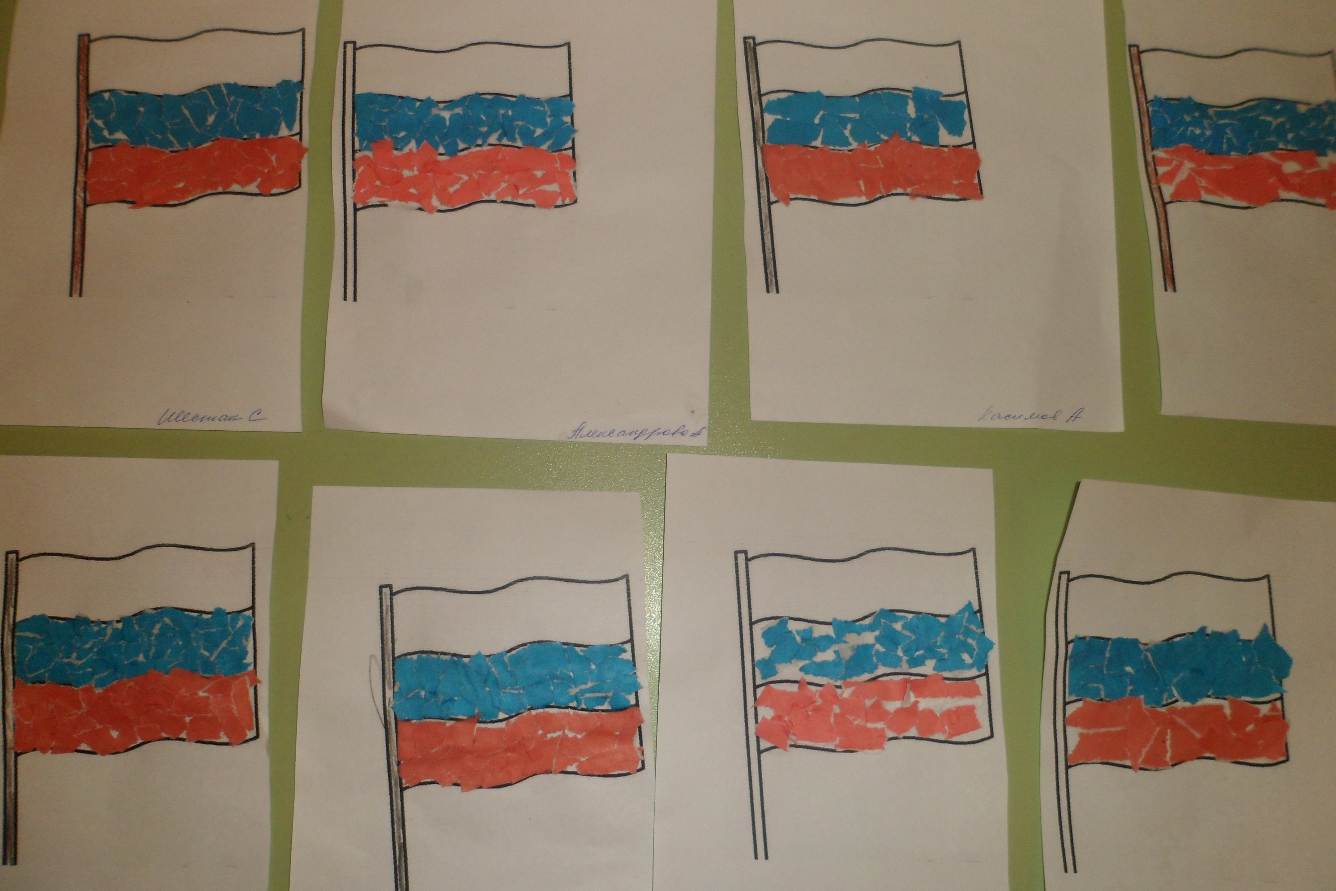 Аппликация российский флаг в младшей группе