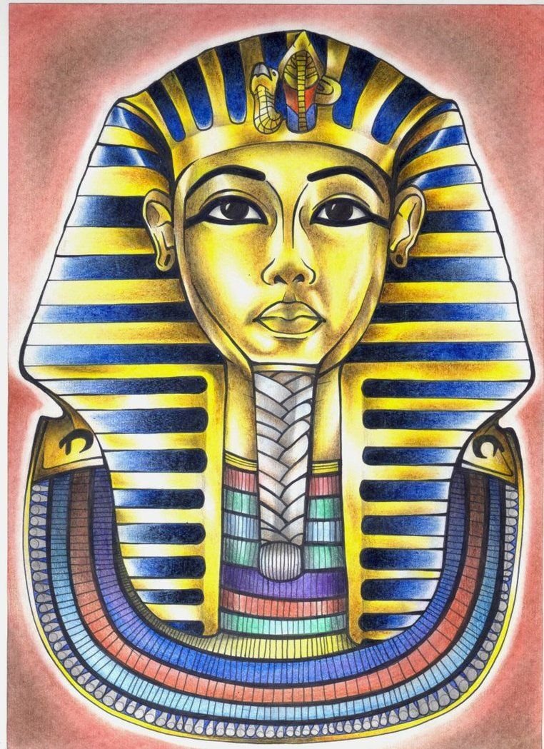 Египетский фараон рисунок Тутанхамон
