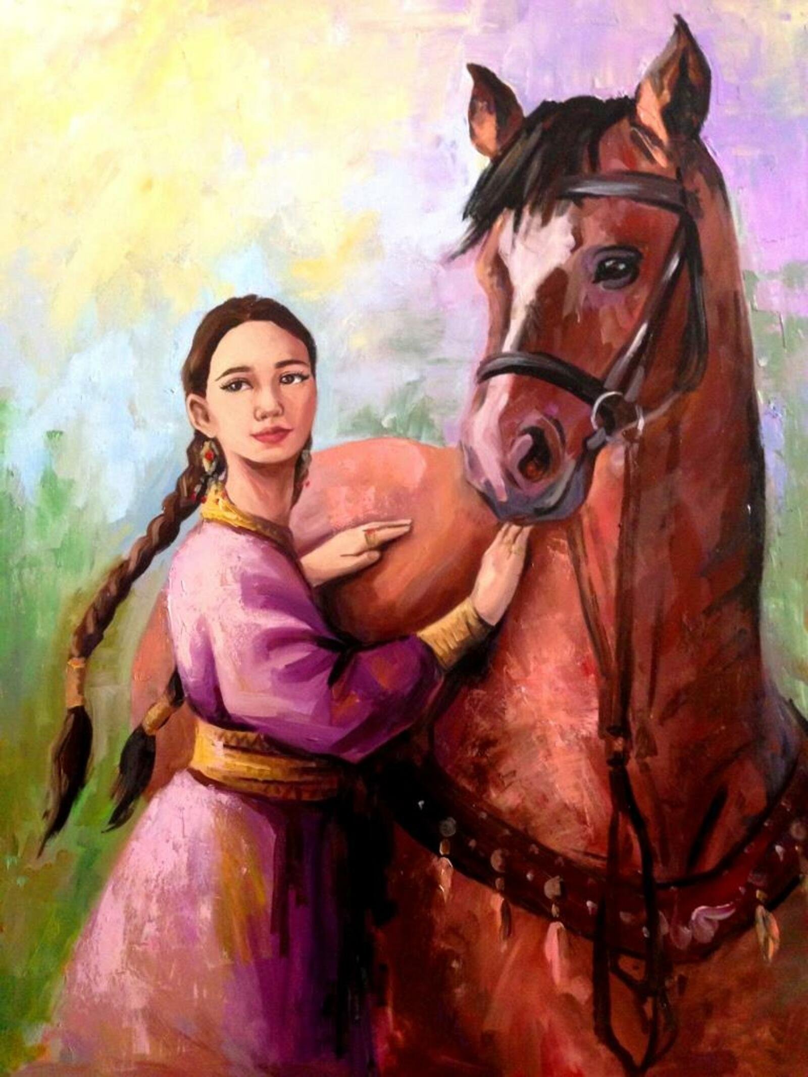 Башкирская девушка на лошади
