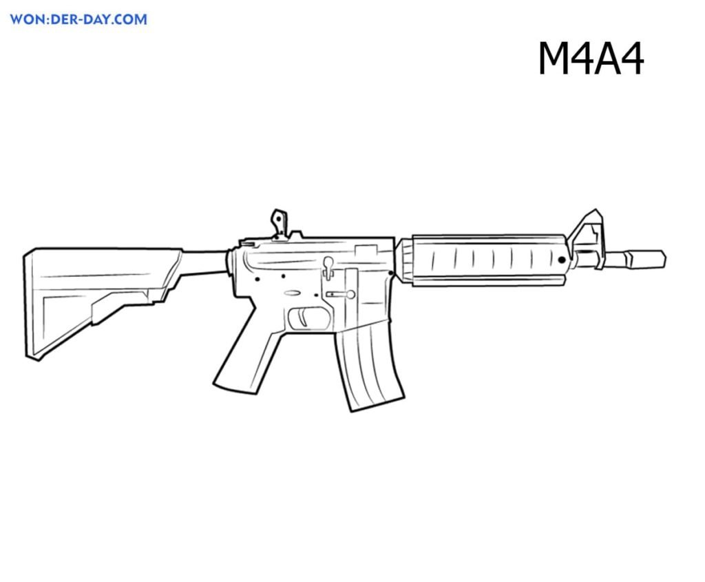 Нарисовать оружие м416