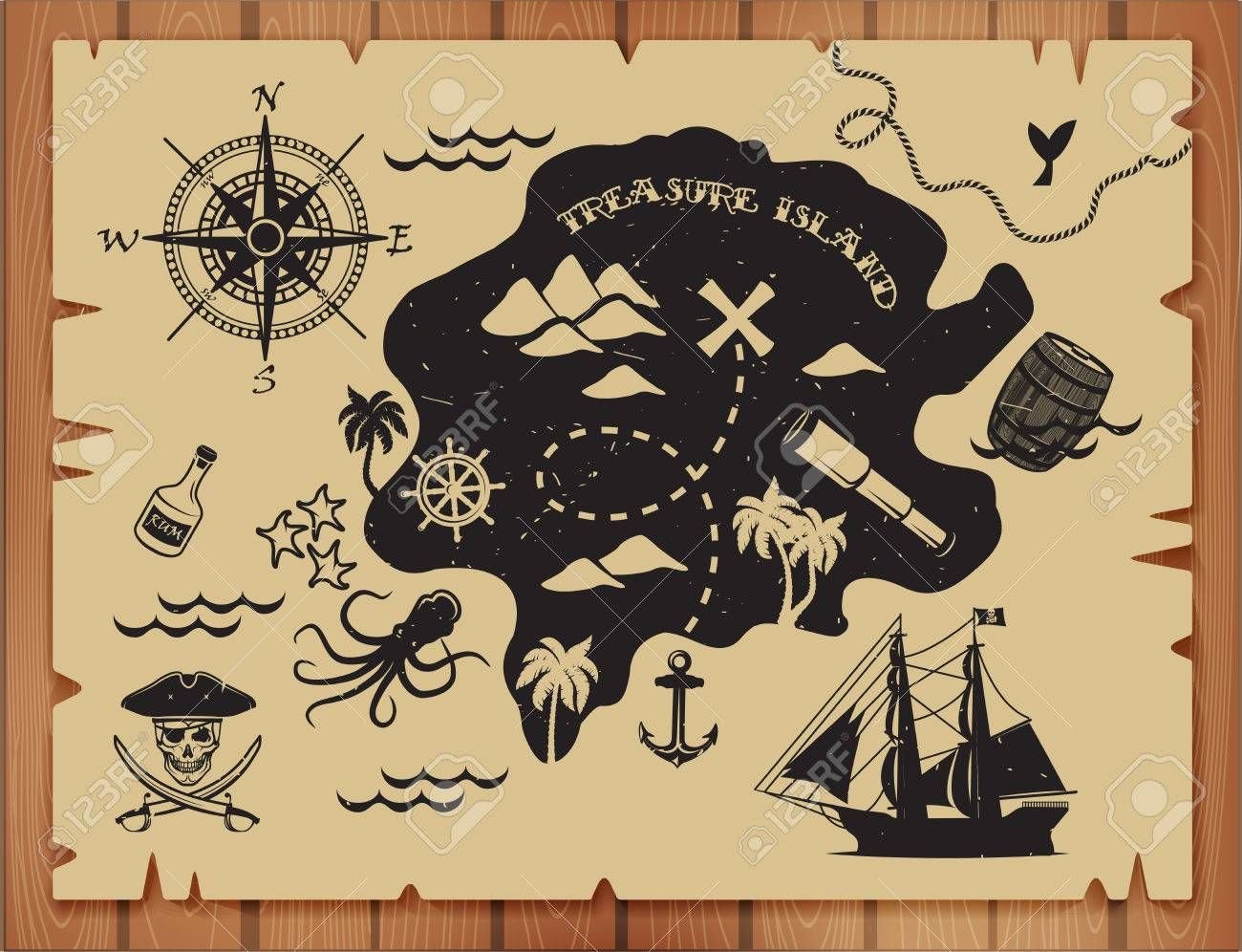 Элементы пиратской карты