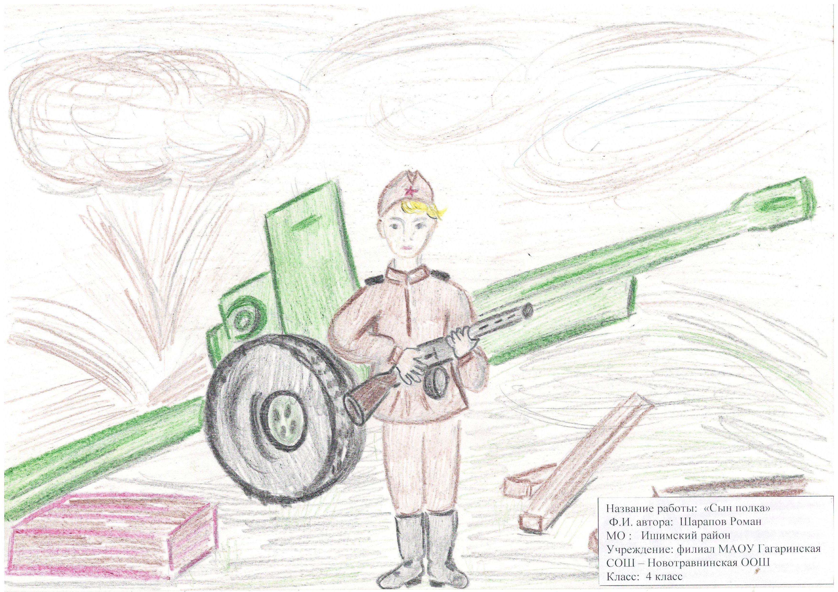 Солдат артиллерист рисунок