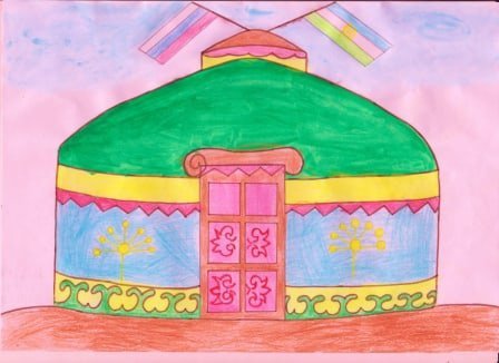 Рисование Юрты в старшей группе
