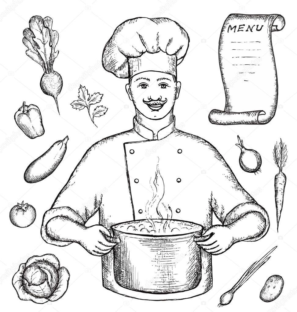 Рисунок на тему повар