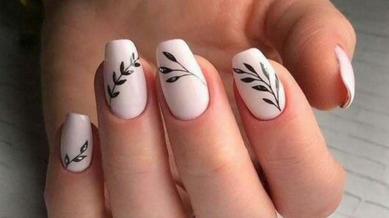 Красивые веточки на ногтях