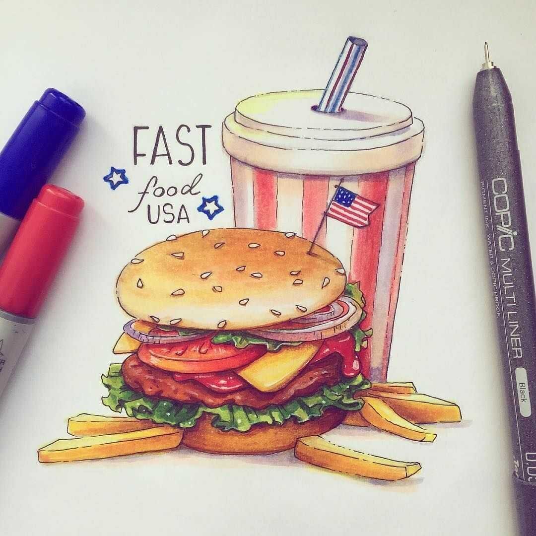 Рисунки для срисовки еда