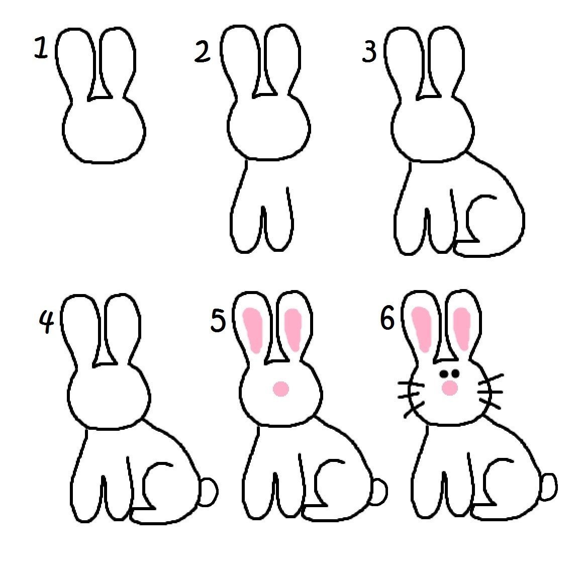 Поэтапное рисование зайца для детей