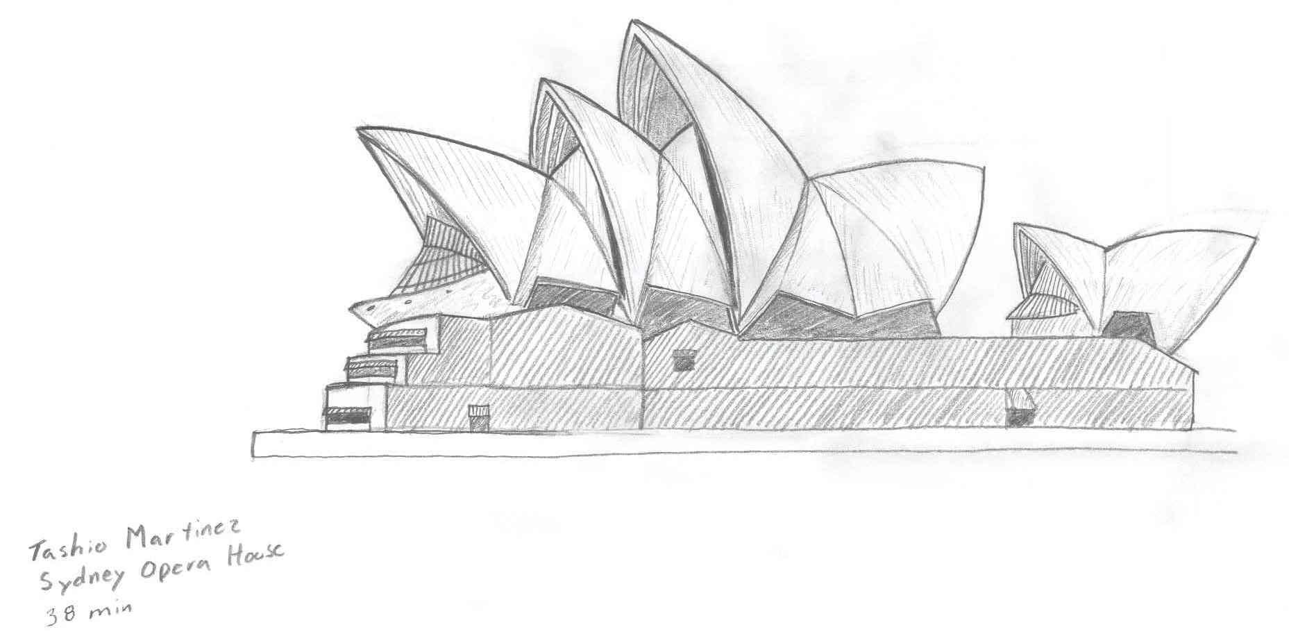 Сиднейский оперный театр рисунок