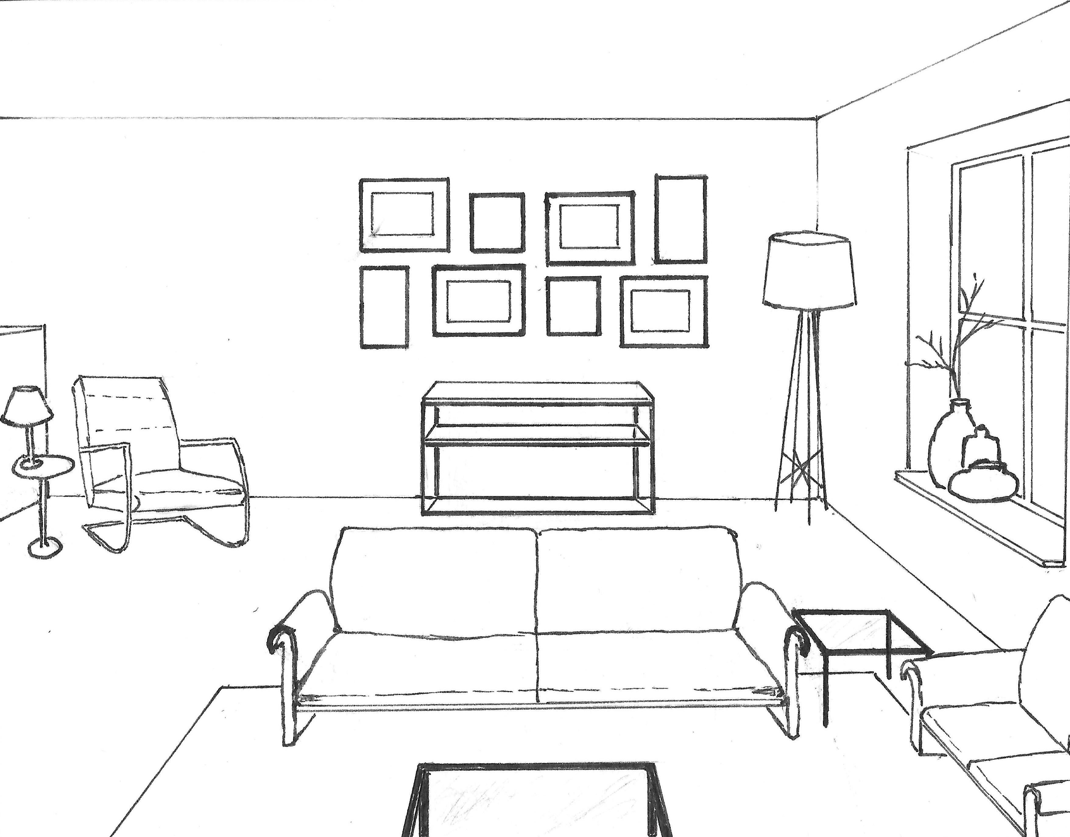 Схематичный рисунок комнаты