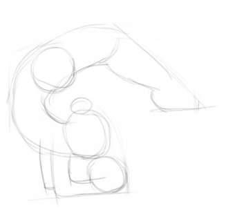 Поэтапное рисование гимнастки