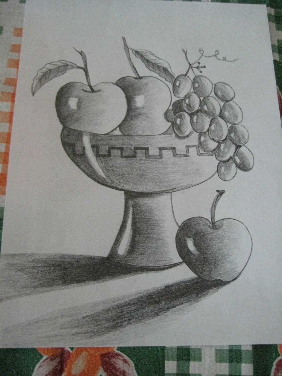 Натюрморт ваза с фруктами для начинающих