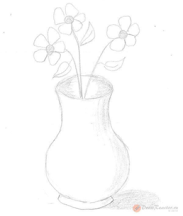 Рисовать цветы в вазе легко
