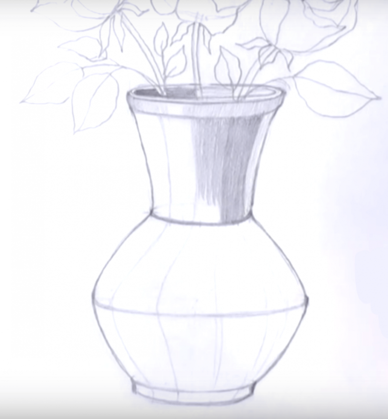 Легкий рисунок цветов в вазе. Ваза с цветами карандашом. Эскиз вазы. Рисунок вазы. Рисование вазы.