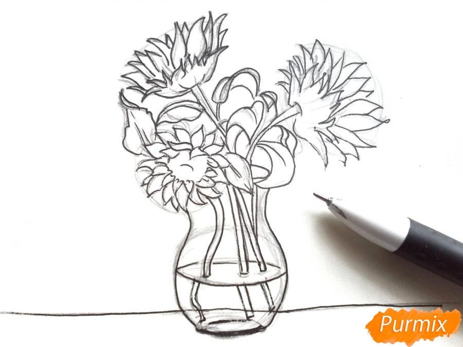 Как нарисовать вазу с цветами легко поэтапно - 87 фото