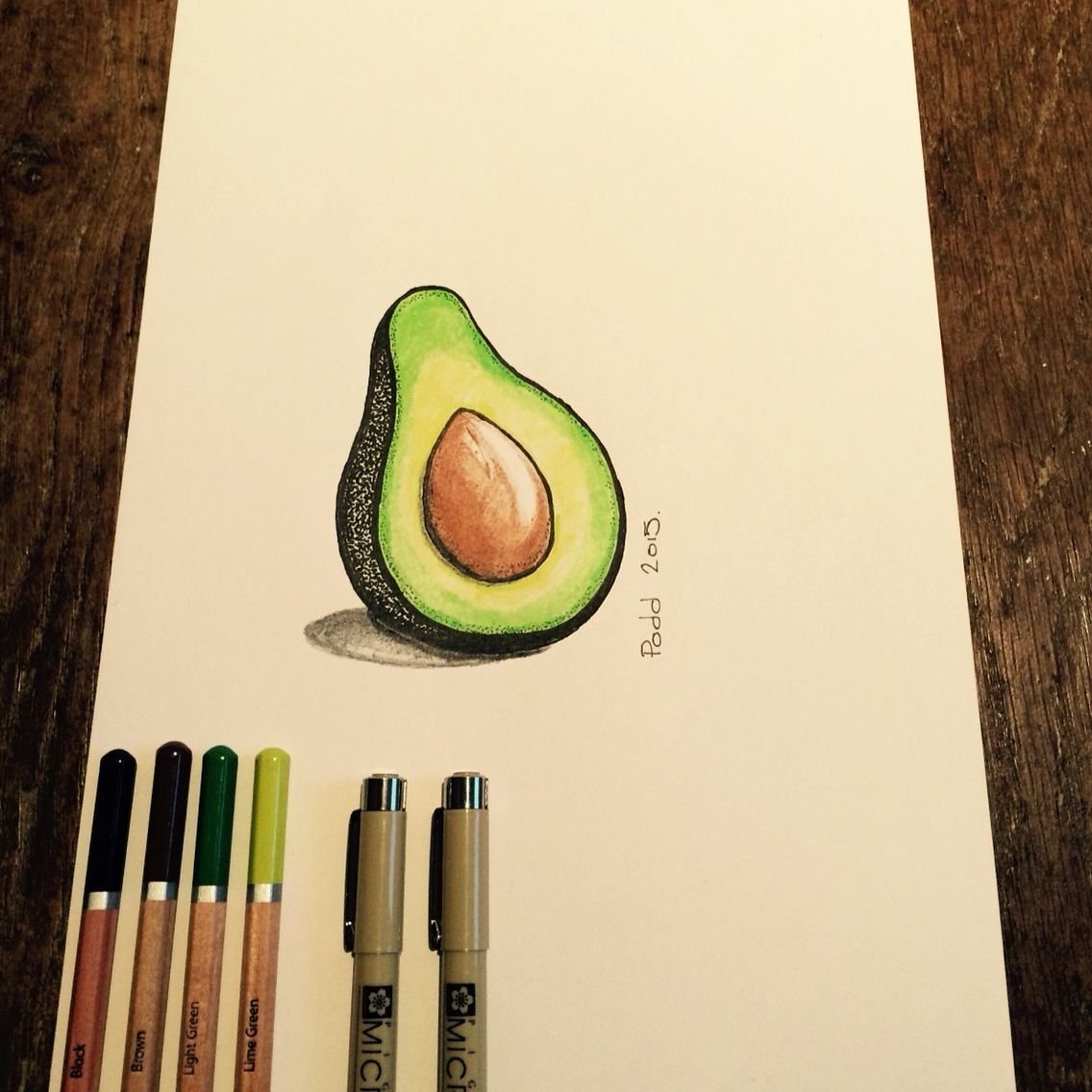 Рисунки для скетчбука авокадо