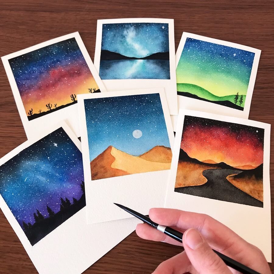 Маленькие рисунки красками легкие для начинающих (45 фото) » рисунки для  срисовки на Газ-квас.ком