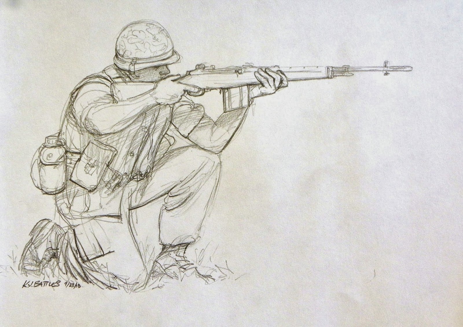 Солдат рисунок карандашом