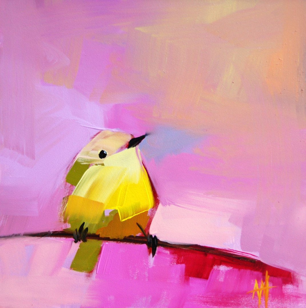 Анжела Моултон картины птицы желтые